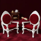 Dollhouse Chair 2PCS Miniature Furniture Retro Vintage Chair Wooden Accessories - Image 5