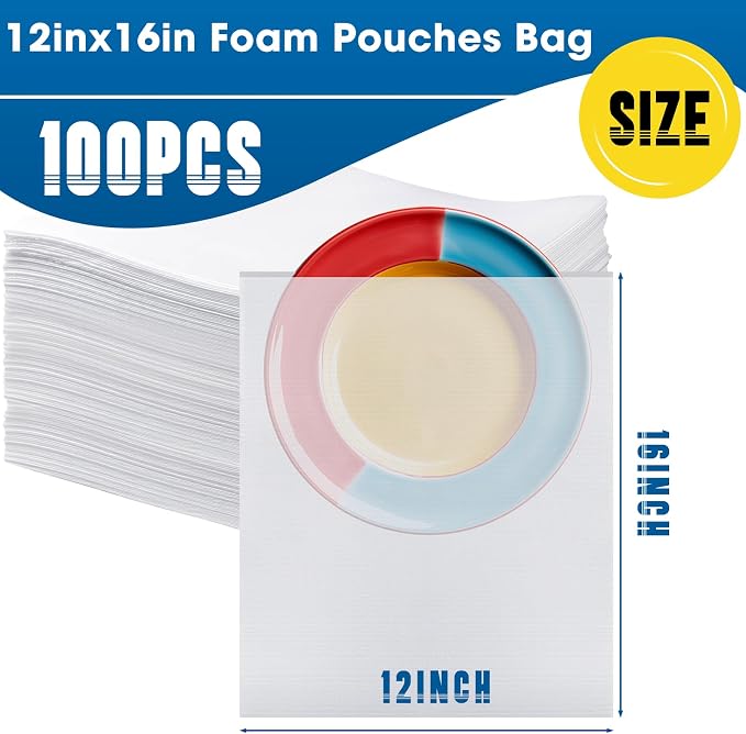 EPHECH 100PCS 12" x 16" Cushion Foam Pouches - Image 2