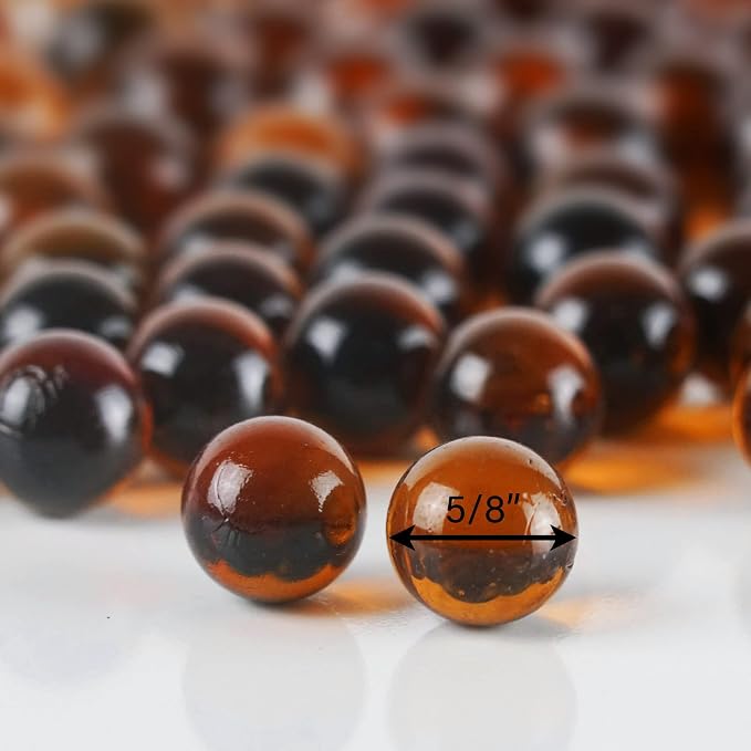 CYS EXCEL Amber Glass Gemstone Vase Filler Aquarium Round Marble Beads - Image 3