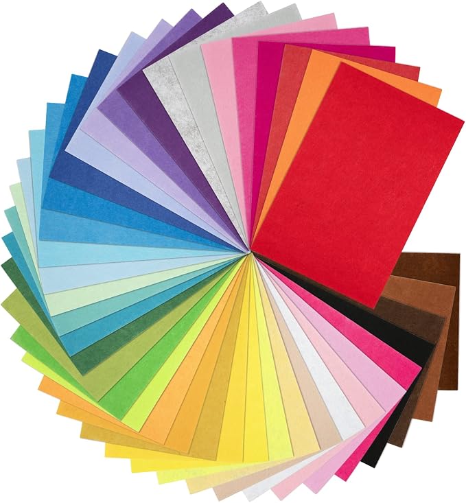 8 x 12 Inches Felt Sheets for Crafts, 1mm Thick, Stiff Paper for DIY Sewing by BetyBedy