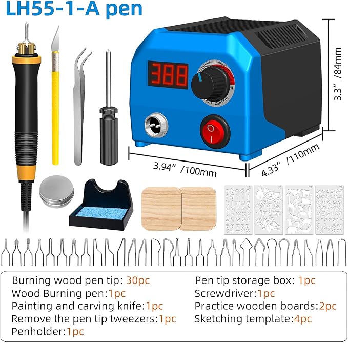 FIRElood LH55-1 wood burning kit, wood burning tool, digitally adjustable - Image 2