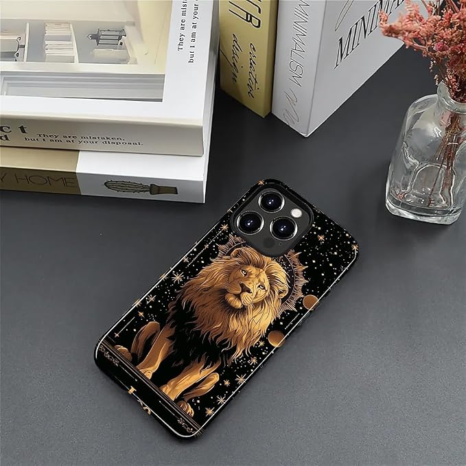 ZHEGAILIAN Case for iPhone 13 Pro Max, Galaxy Lion Gold Durable Shockproof - Image 4