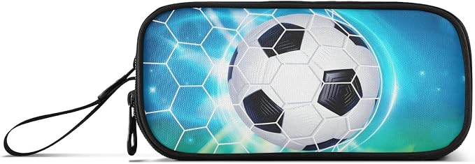 Soccer Football on Field Pencil Case Box Boys Girls Large Pencil Pouch - Image 3