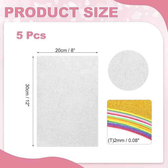 MECCANIXITY 5 Sheets Silver Shiny Foam Sheets - Image 2