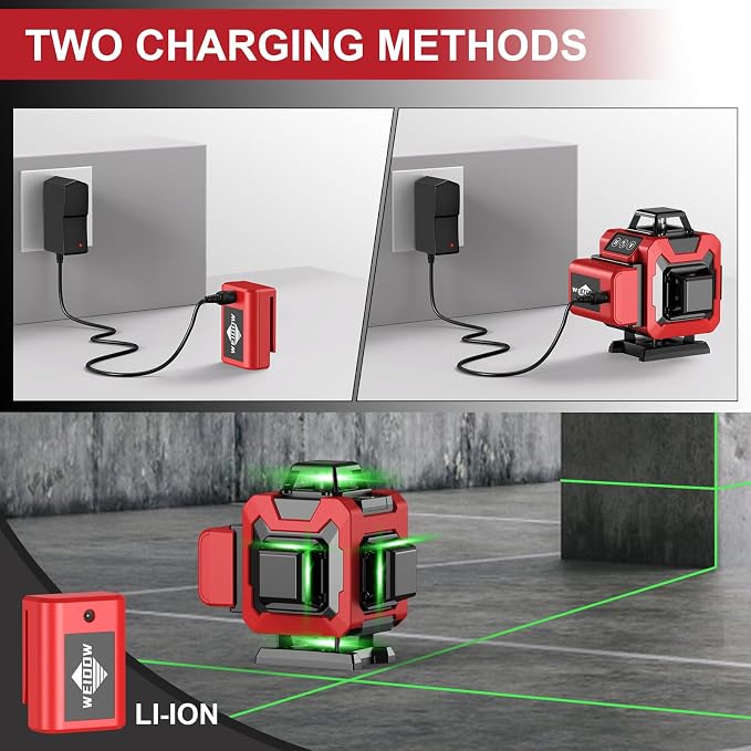 WEIDDW Laser Level 360° Green Cross Line Self Leveling Laser Measuring Tool - Image 6