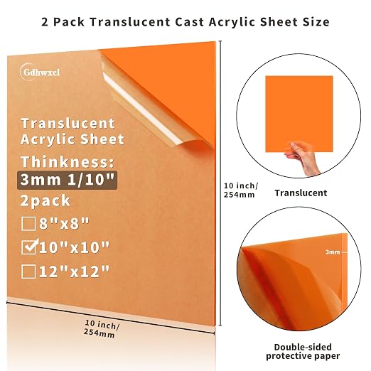 Translucent Acrylic Sheet 1/8 Thick - Image 2