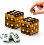 2PCS Crystal D6 Dice, 16mm Natural Gemstone Mahjong Dice Set Stone Dice - Image 2