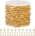 SMYHTGLIF 16.4 Feet Oval Paperclip Soldered Jewelry Making Chains Gold by SMYHTGLIF