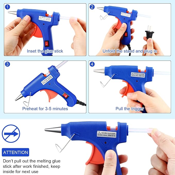 Zhengmy 12 Pieces Mini Hot Glue Gun Crafts Hot Melt Guns Fast Preheating and - Image 4