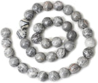 35PCS 10mm Natural Map Stone Round Loose Beads - Image 2