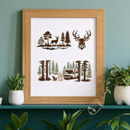 INFUNLY 15Pcs Forest Mountain Painting Stencil - Image 5