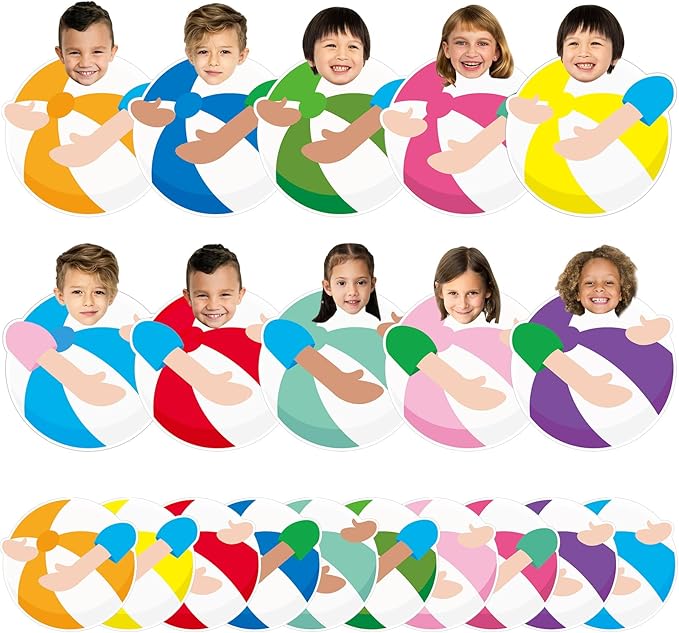 gisgfim 80Pcs Summer Cutouts Beach Ball Decorations Bulletin Board Pool Ball by gisgfim
