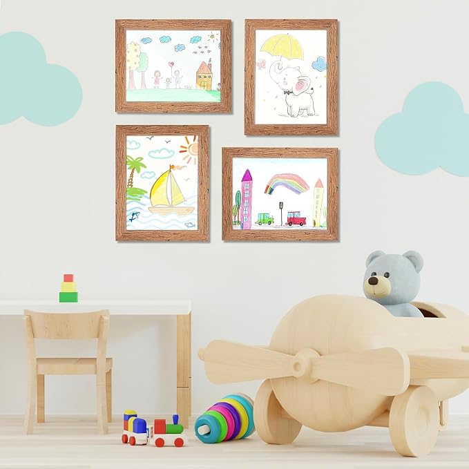 GULETHUN Kids Art Frames, 9x12 Front Opening Kids Artwork Frames Changeable - Image 5