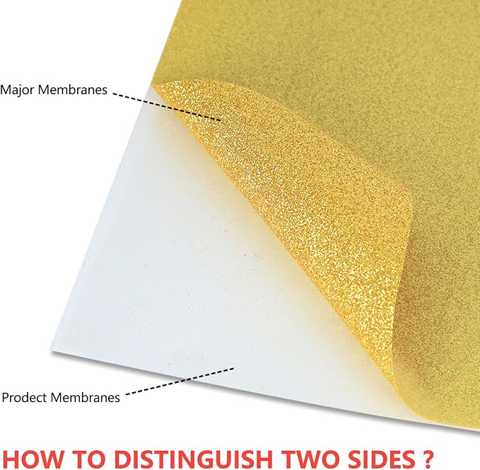 guangyintong Heat Transfer Vinyl Glitter Gold HTV Rolls, Glitter HTV Vinyl - Image 3