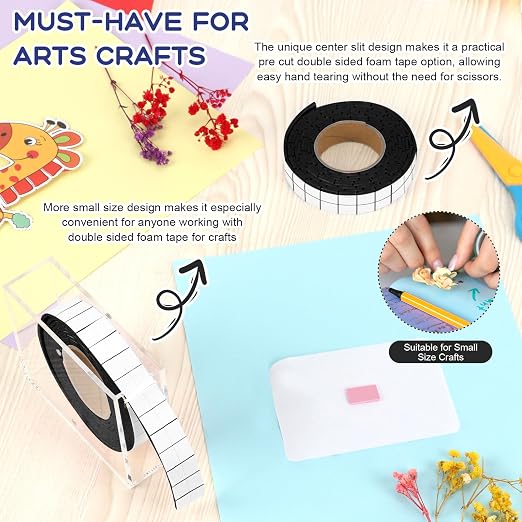 Double Sided Foam Tape for Crafts 0.4 X 0.5 in Pre Cut Double Sided Foam - Image 5
