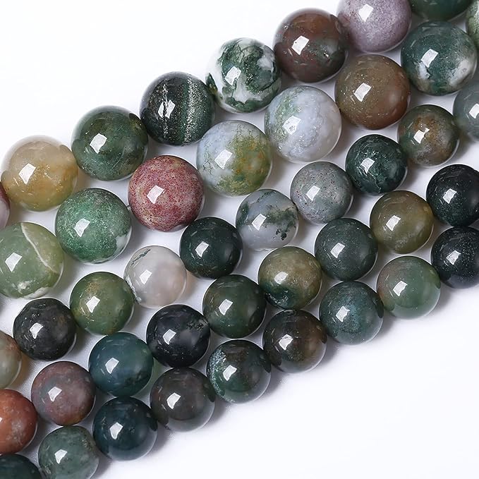 38pcs 10mm Natural Indian Agate Gemstone Beads Smooth Round Loose Spacer Beads by NaturalStoneBeads