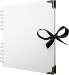 Bstorify Square Scrapbook Photo Albums 60 Pages White Thick Paper, Metal Corners by Bstorify