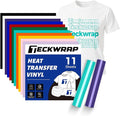 TECKWRAP Heat Transfer Vinyl for T-Shirts 11 PCS 12"x12" Easy Cut & Weed | PU by TECKWRAP