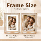 Solid Wood 5x7 Picture Frame Beaded Frame - Image 3