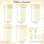 Ecoofor 50 Set Keychain Making Kit, 5 Style Metal Keychain Clips - Image 3