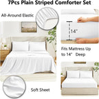 CozyLux Queen Comforter Set White, 7 Pieces Bed in a Bag, All Season Bedding - Image 5
