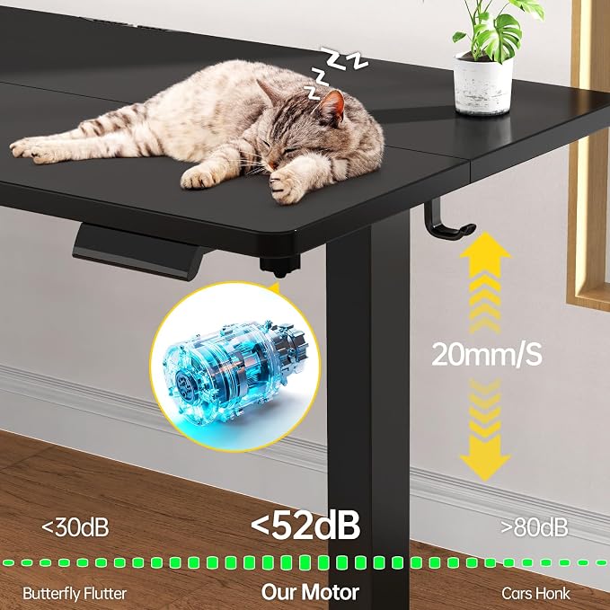 Veken 63×27.6 Inch Large Electric Standing Desk, Gaming Table, Suit students - Image 6