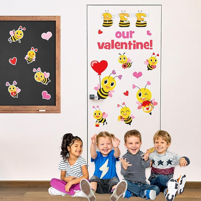 JarThenaAMCS Valentine' s Day Bee Classroom Door Decoration Bulletin Board Set - Image 5
