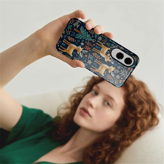 Case for Samsung Galaxy S25 Edge Case, Cute Christmas Reindeer Design Hybrid - Image 7