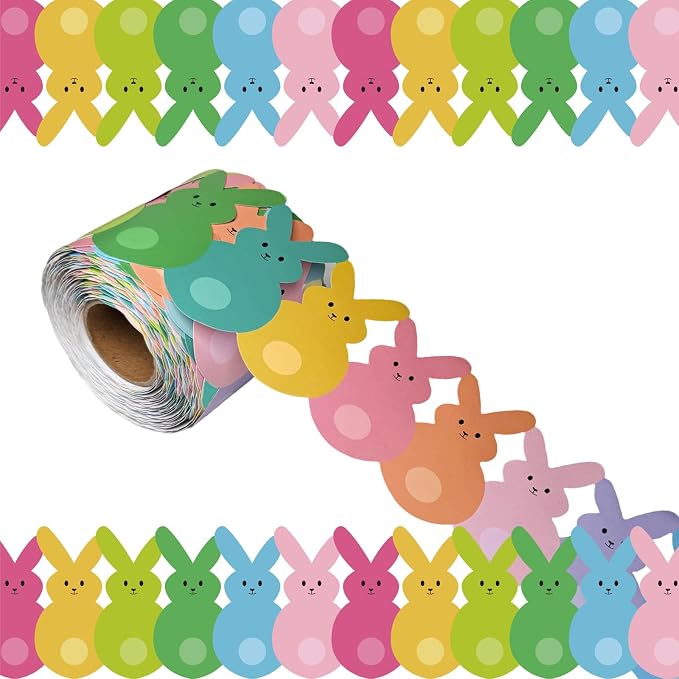 69Ft Easter Bulletin Board Borders Bunny Die-Cut Border Trim by WUYUEJXI