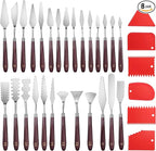 27Pcs Palette Knife with 6 Pcs Plastic Scrapers, 401 Stainless Steel Spatula by Unknown