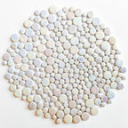 1.1lb Premium Iridescent White Glass Penny Rounds, Round Mosaic Tiles - Image 2