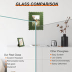 6x8 Picture Frame with Mat for 5x7, Wavy Edge Wooden Real Glass Photo Frame for - Image 2