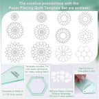 Cinnvoice 612 Pcs Patchwork Paper EPP English Piecing Supplies 12 Shapes - Image 3