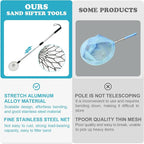 6Pcs Beach Sand Sifter, Adjustable Shark Teeth Sifter Shell Shovel Rock Scooper - Image 5