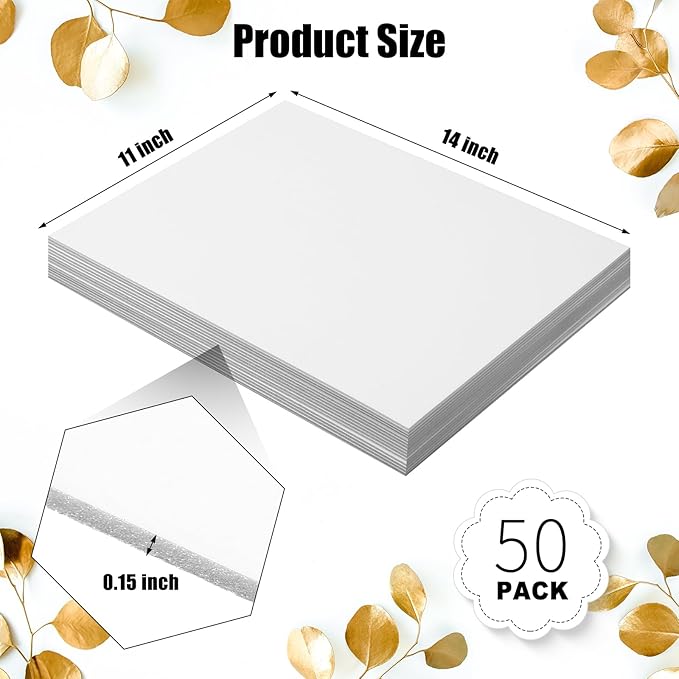 Frienda 50 Pack White Foam Board Foam Poster Boards 11 x 14 Inch - Image 2