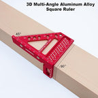 Premium Carpenter Square Hole Scribing Ruler Woodworking Square 22.5-90 Degree - Image 5