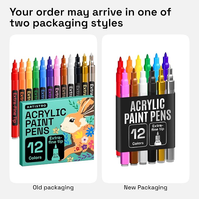 ARTISTRO 12 Regular Paint Pens for Glass Marking, Rock Painting, Scrapbooking - Image 9