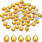 MECCANIXITY 50PCS Flat Back Acrylic Teardrop Gems 10x14mm Artificial Rhinestones by MECCANIXITY