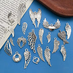 WOCRAFT 120pcs Antique Silver Wing Charms - Image 4