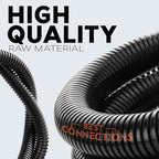 BEST CONNECTIONS 3/8" x 100 ft Split Wire Loom Flex-Guard Convoluted Tubing - Image 4