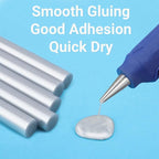 ENPOINT 48 Pack Metallic Silver Bulk Hot Glue Sticks, 0.43 x 4 in Hot Melt Glue - Image 3