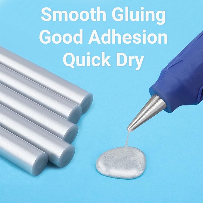ENPOINT 48 Pack Metallic Silver Bulk Hot Glue Sticks, 0.43 x 4 in Hot Melt Glue - Image 3