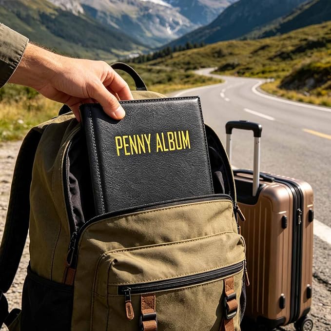 192-Pocket Penny Album, Compact Pressed Penny Collector Book, Durable Black - Image 7