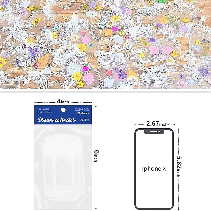 40Pcs Large Size DIY Bookmarks, Kaluofan Transparent Dried Flower Bookmarks - Image 4