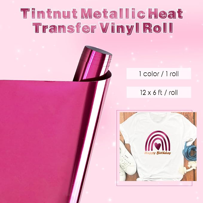 Tintnut Red Purple Holographic HTV Vinyl Roll, easy cut & weed, stretch washable - Image 2