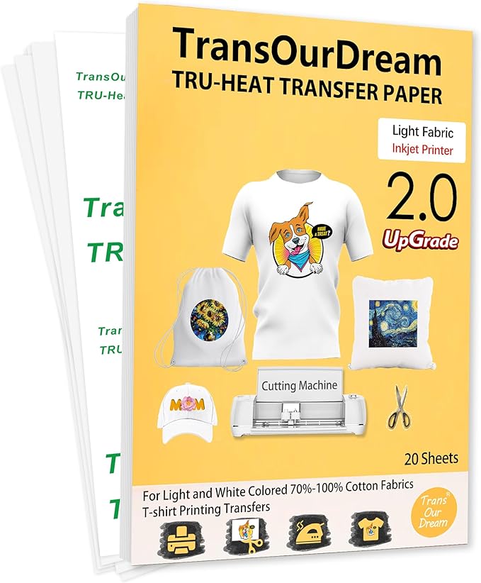 TransOurDream Upgraded Iron on Heat Transfer Paper by TransOurDream