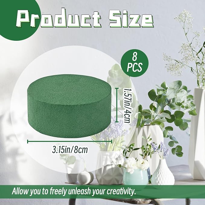 8 Pcs Round Floral Foam, Florist Plant Foam Block - Image 2