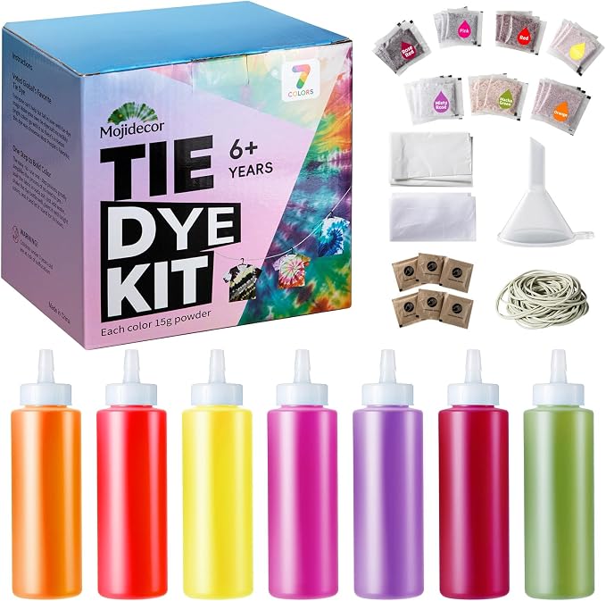 Tie Dye Kit - 7 Pastel Shades All in One Tie Dye Kits by MojiDecor