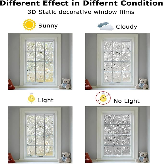 LEMON CLOUD Window Film, Decorative Window Privacy Film, 3D Stained Glass - Image 5