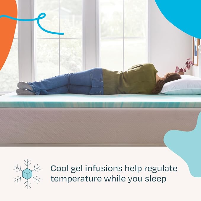 Linenspa 2 Inch Swirl Gel Memory Foam Mattress Topper, California King Size – - Image 2